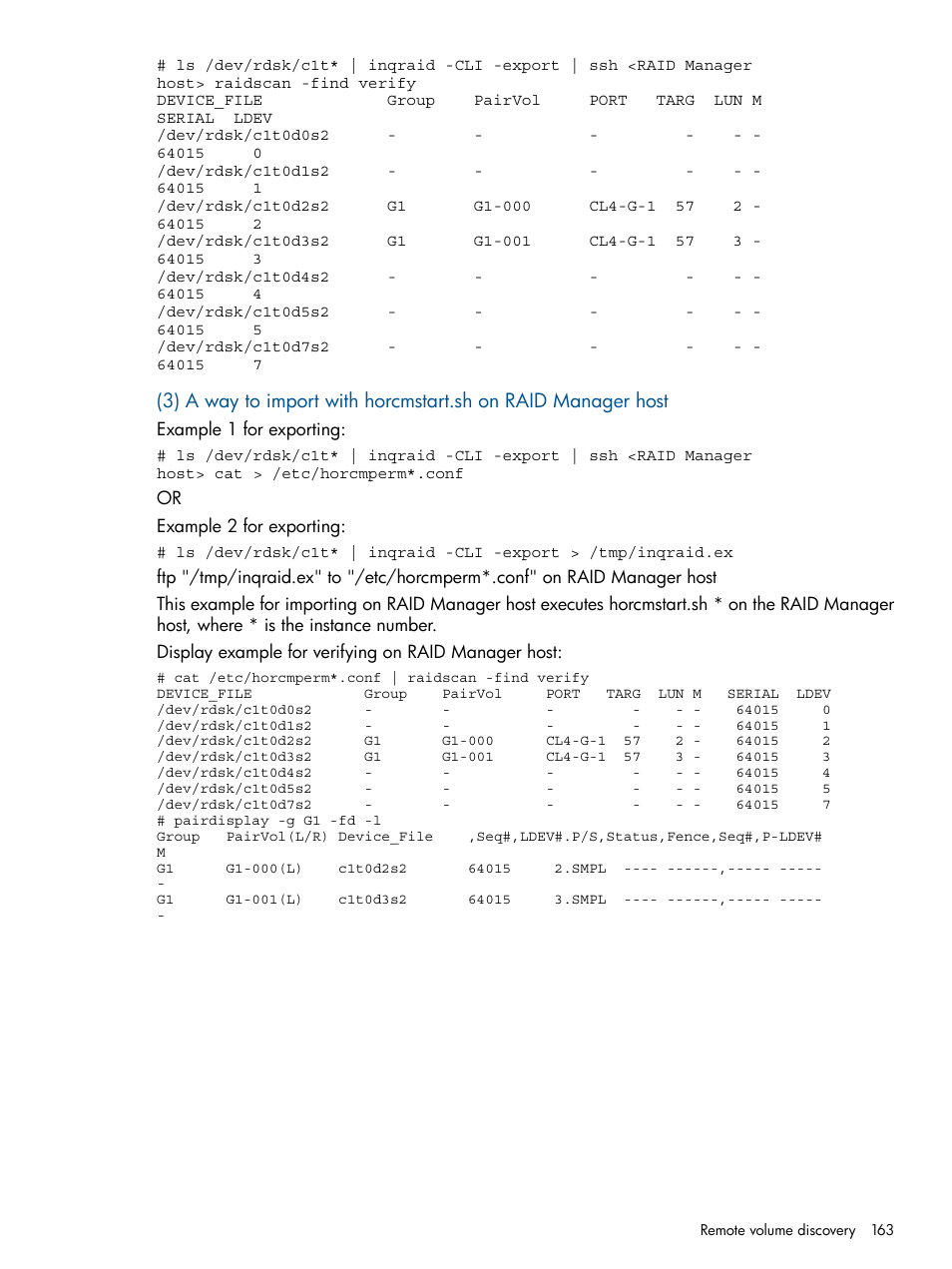 HP XP RAID Manager Software User Manual | Page 163 / 274