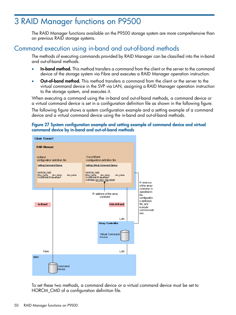 3 raid manager functions on p9500 | HP XP RAID Manager Software User Manual | Page 50 / 274