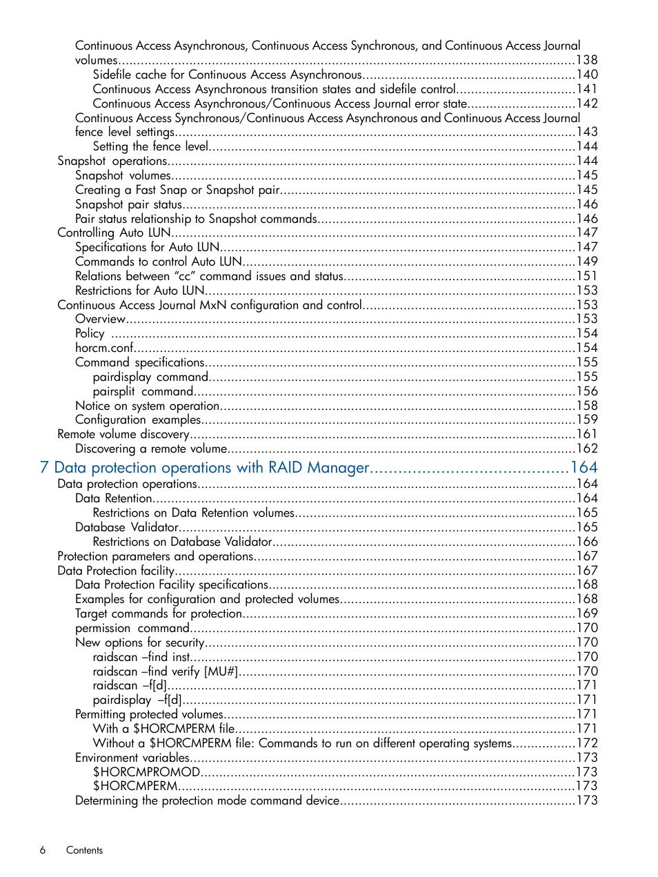 7 data protection operations with raid manager | HP XP RAID Manager Software User Manual | Page 6 / 274