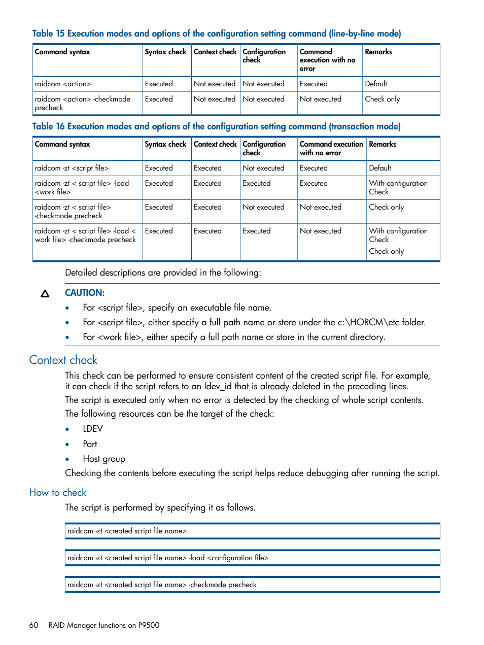 Context check, How to check | HP XP RAID Manager Software User Manual | Page 60 / 274