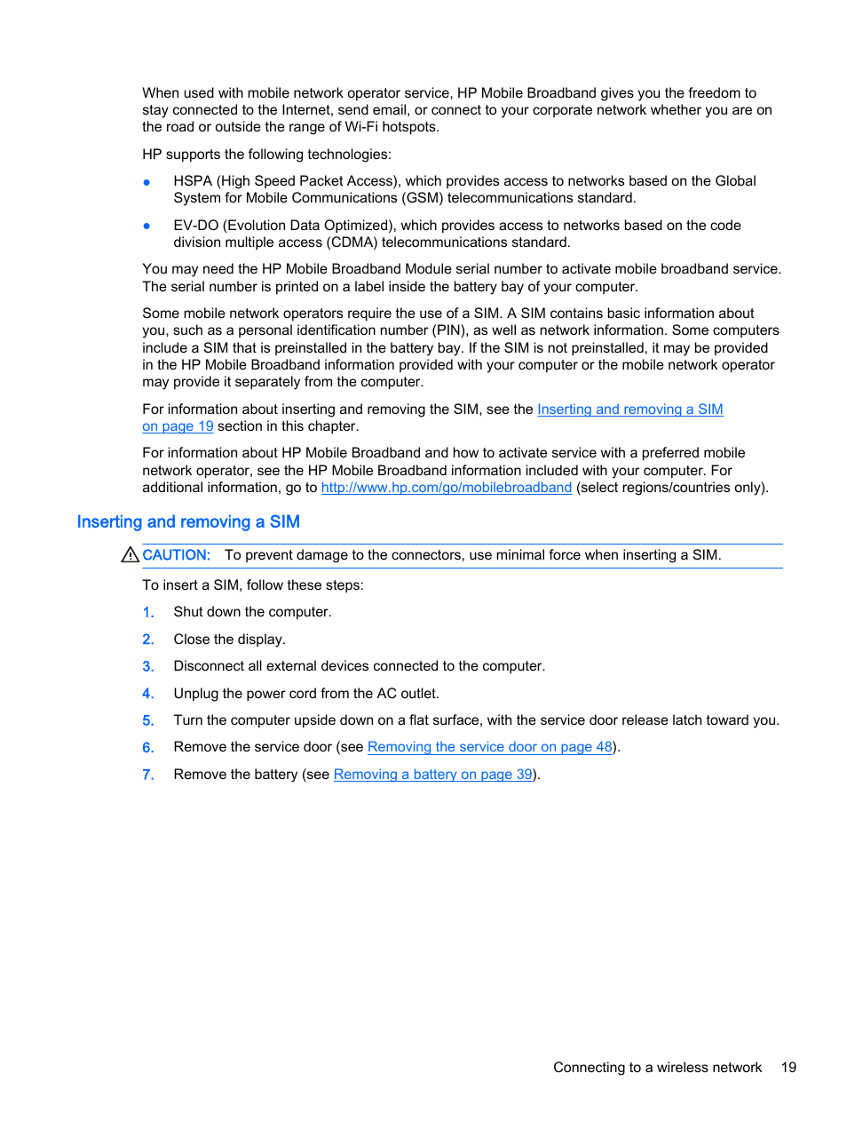 Inserting and removing a sim | HP EliteBook 755 G2 Notebook PC User Manual | Page 29 / 101