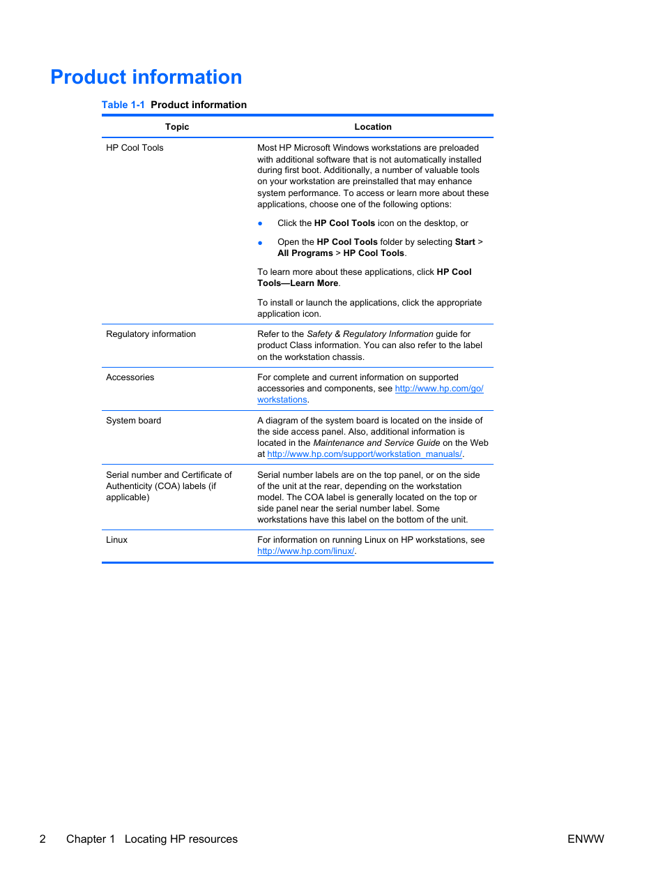 Product information | HP Z400 Workstation User Manual | Page 10 / 76