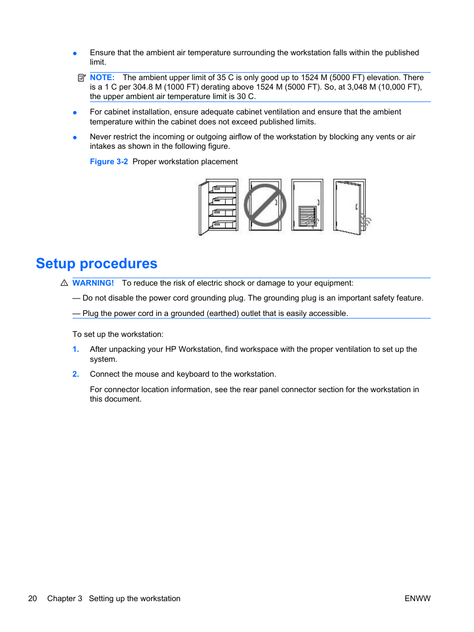 Setup procedures | HP Z400 Workstation User Manual | Page 28 / 76
