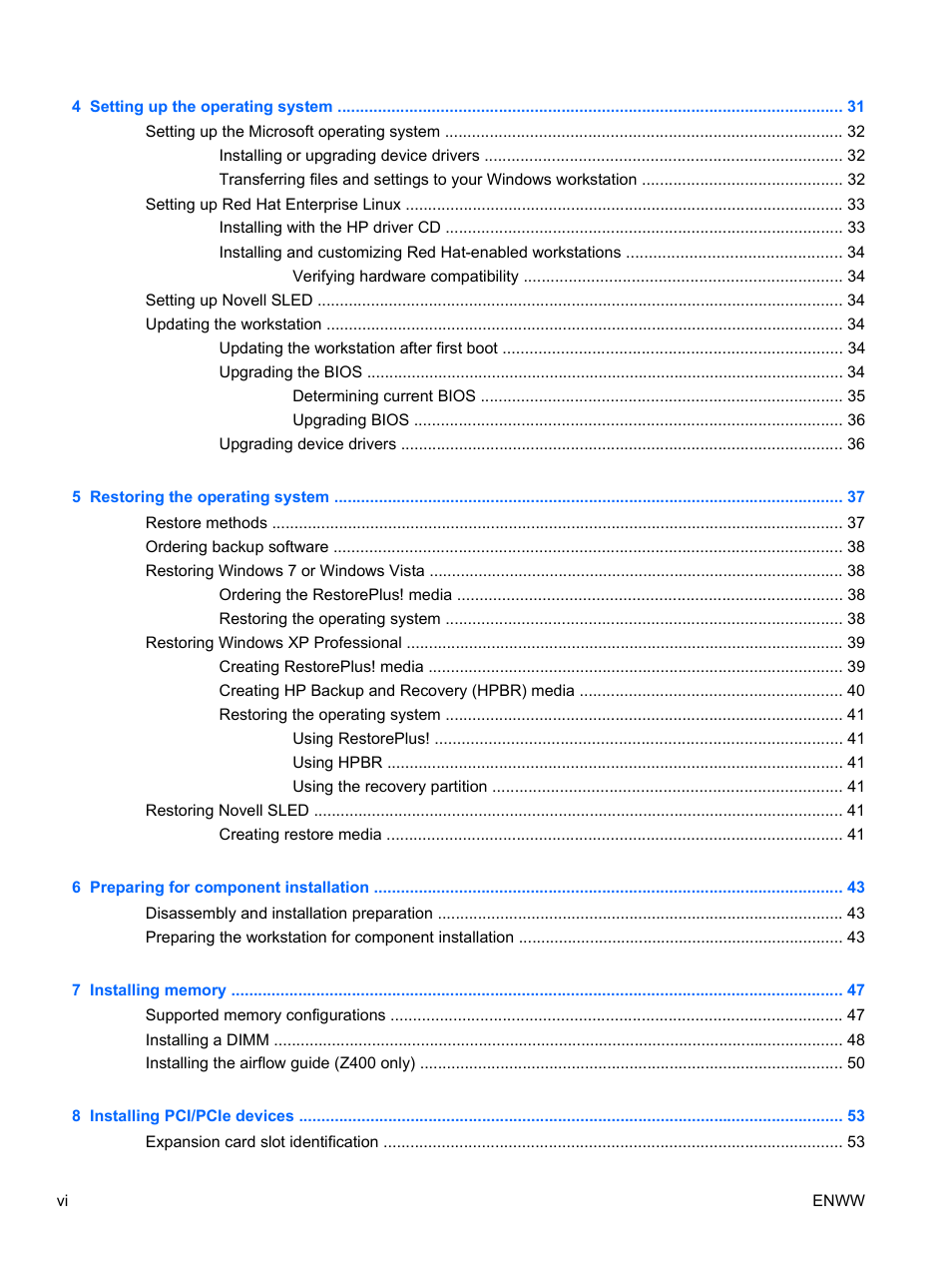 HP Z400 Workstation User Manual | Page 6 / 76