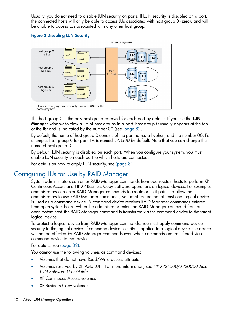 Configuring lus for use by raid manager | HP StorageWorks XP Remote Web Console Software User Manual | Page 10 / 108