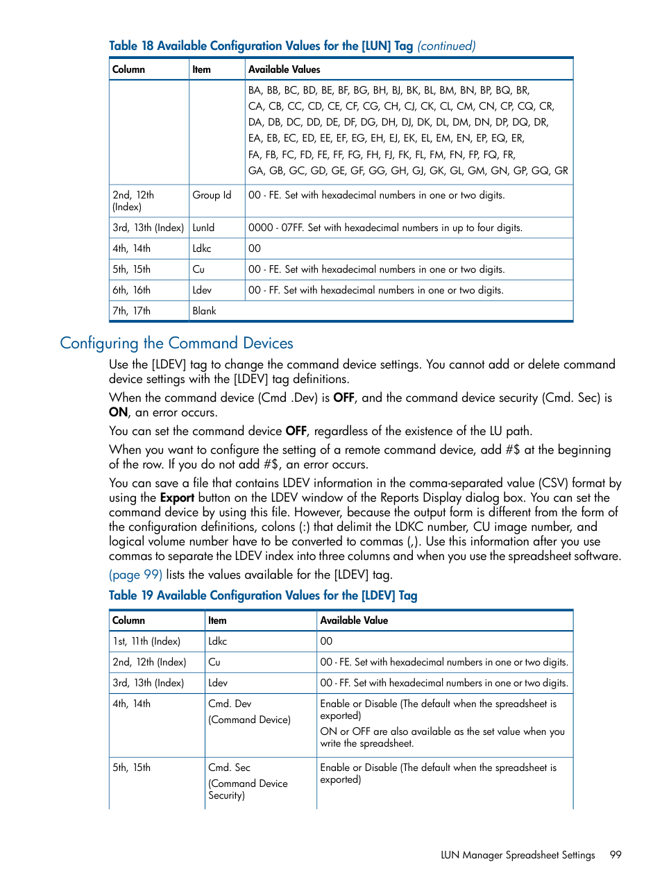 Configuring the command devices | HP StorageWorks XP Remote Web Console Software User Manual | Page 99 / 108