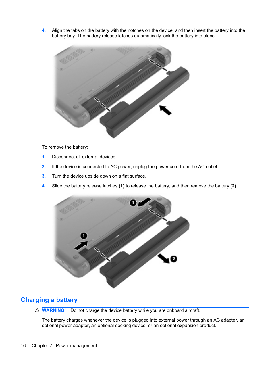 Charging a battery | HP Compaq Mini 110c-1040DX PC User Manual | Page 24 / 83