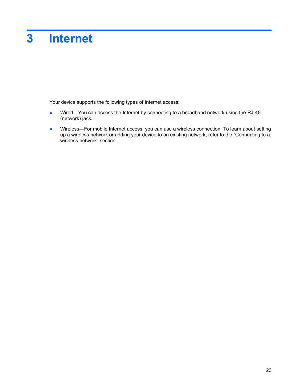 Internet, 3 internet, 3internet | HP Compaq Mini 110c-1040DX PC User Manual | Page 31 / 83