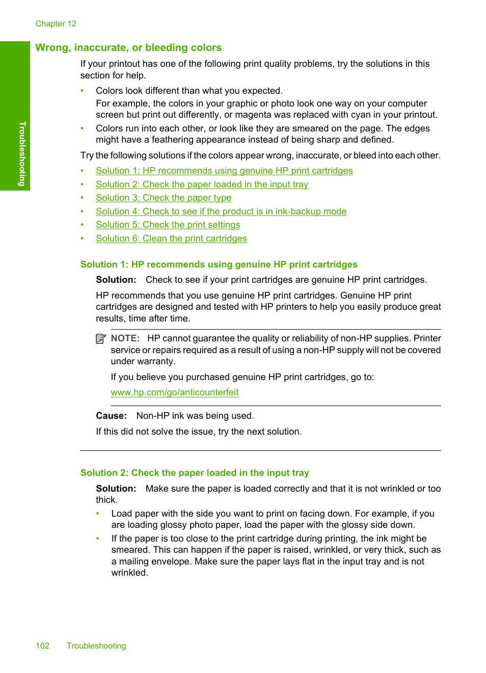 Wrong, inaccurate, or bleeding colors | HP Deskjet F4240 All-in-One Printer User Manual | Page 105 / 227