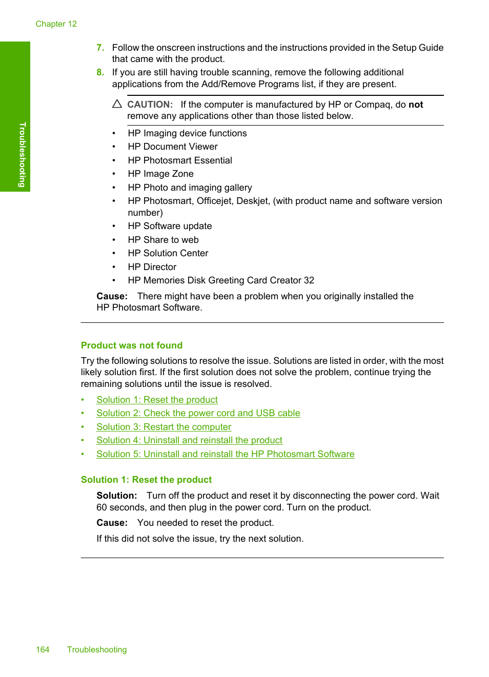 Product was not found | HP Deskjet F4240 All-in-One Printer User Manual | Page 167 / 227
