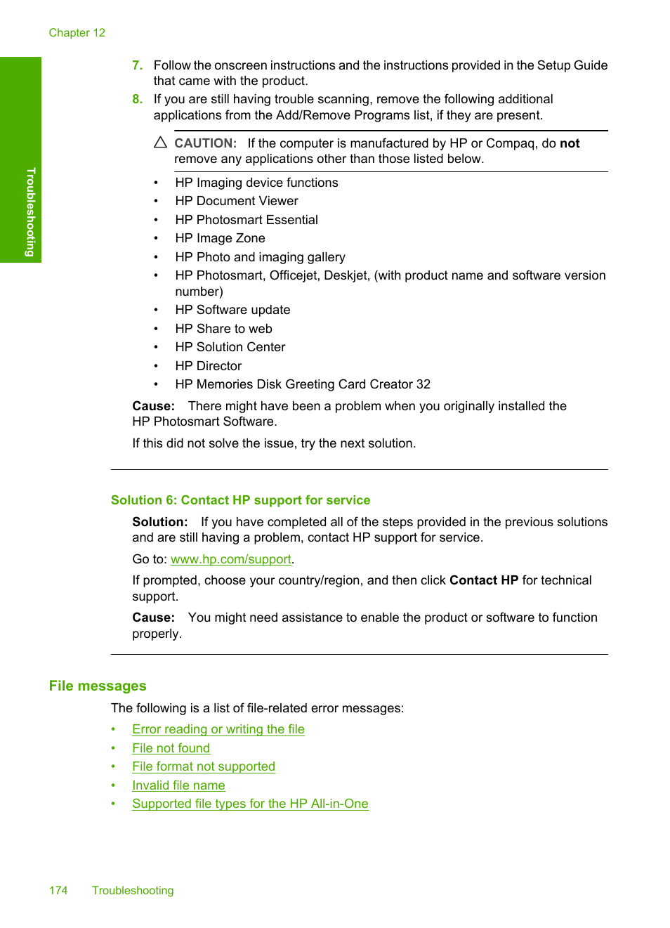 File messages | HP Deskjet F4240 All-in-One Printer User Manual | Page 177 / 227