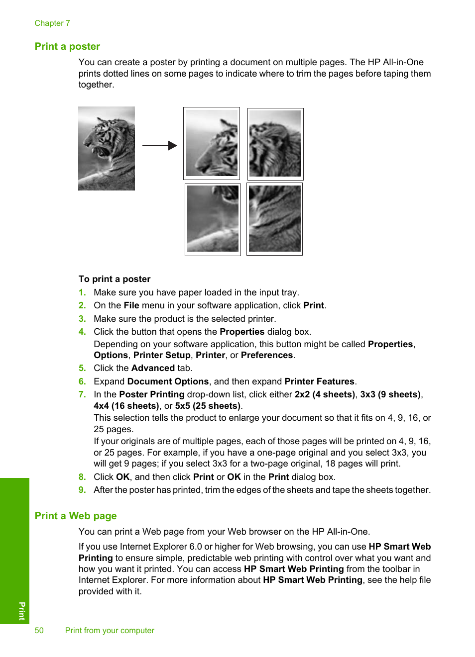 Print a poster | HP Deskjet F4240 All-in-One Printer User Manual | Page 53 / 227