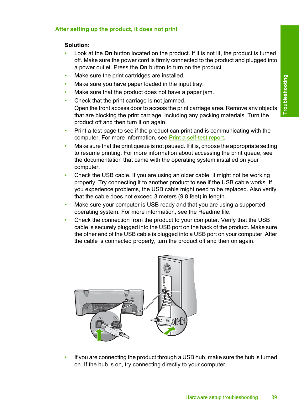 After setting up the product, it does not print | HP Deskjet F4240 All-in-One Printer User Manual | Page 92 / 227