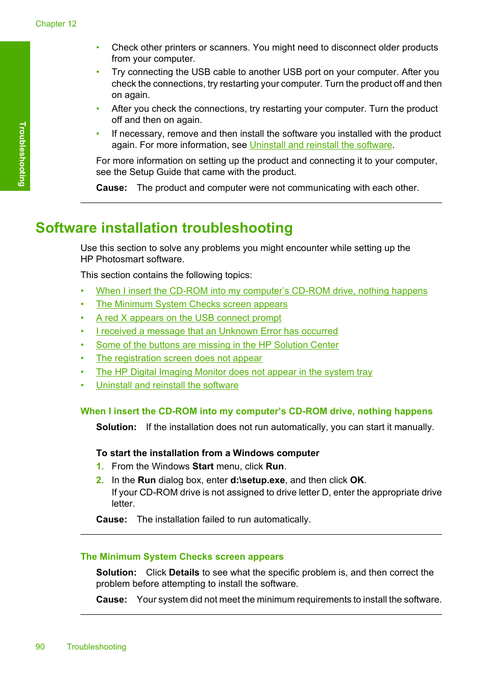 Software installation troubleshooting, Uninstall and reinstall the software | HP Deskjet F4240 All-in-One Printer User Manual | Page 93 / 227