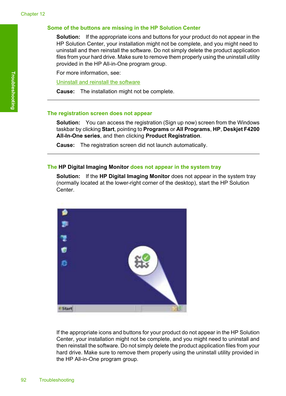 The registration screen does not appear | HP Deskjet F4240 All-in-One Printer User Manual | Page 95 / 227