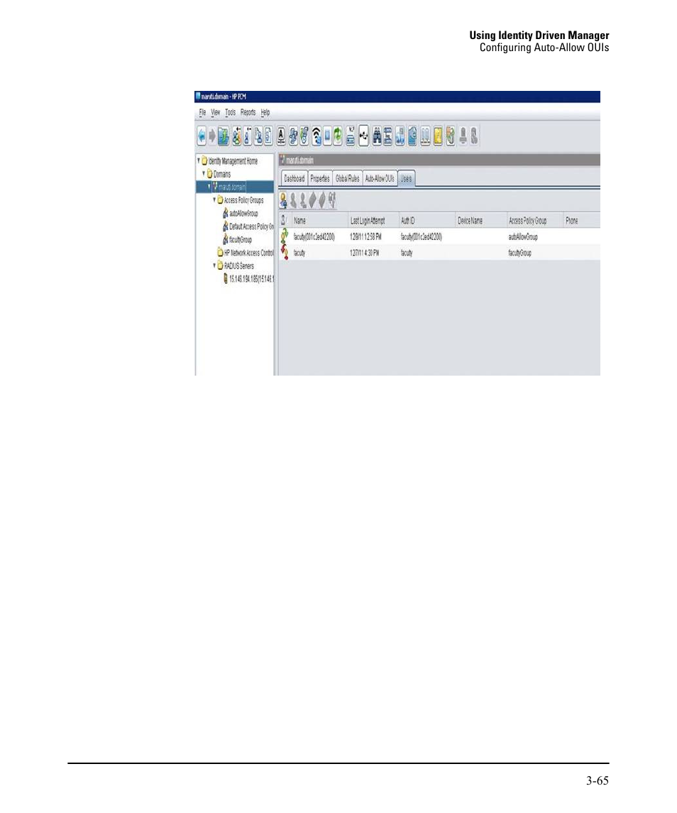 HP Identity Driven Manager Software Series User Manual | Page 129 / 230