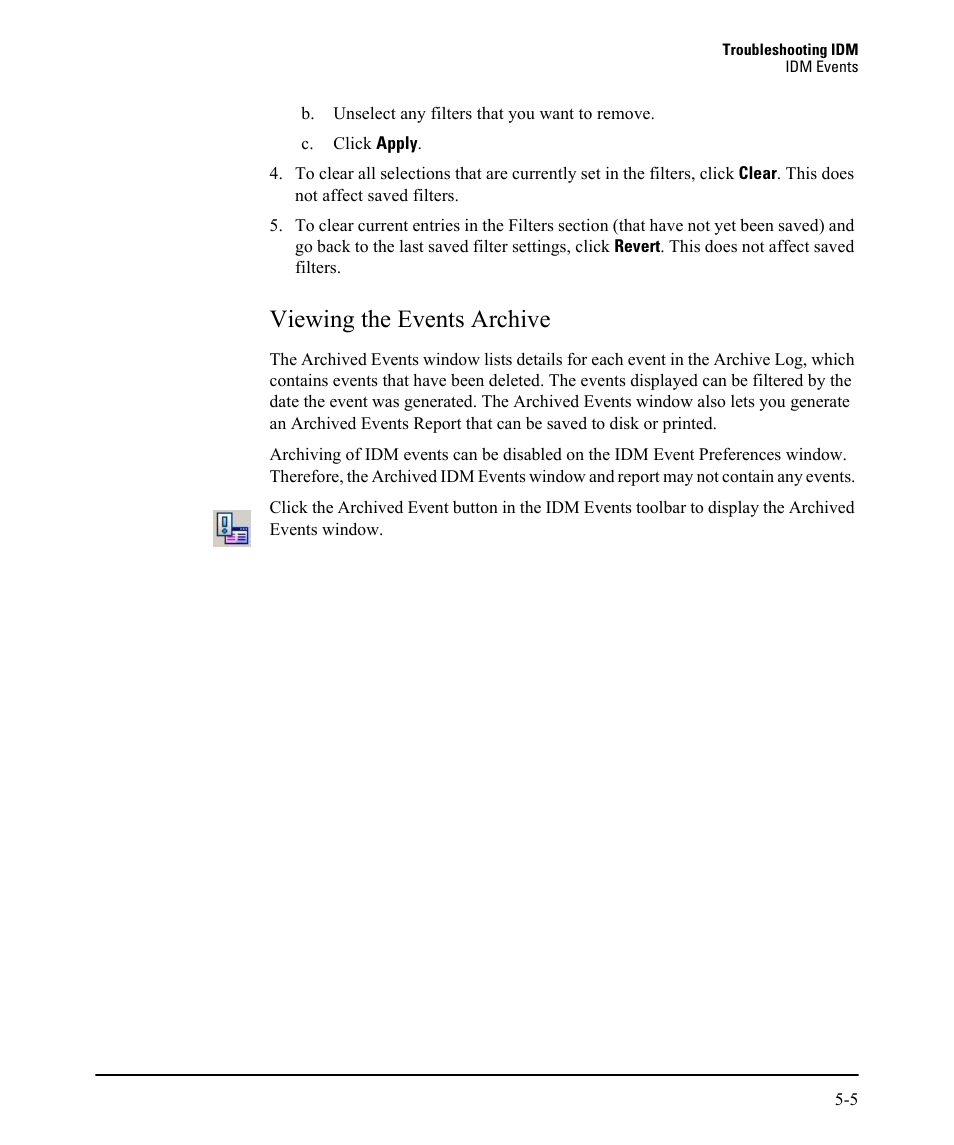 Viewing the events archive, Viewing the events archive -5 | HP Identity Driven Manager Software Series User Manual | Page 207 / 230