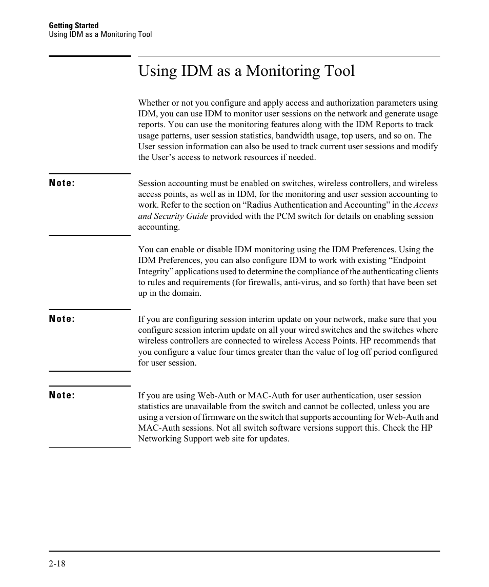 Using idm as a monitoring tool | HP Identity Driven Manager Software Series User Manual | Page 34 / 230