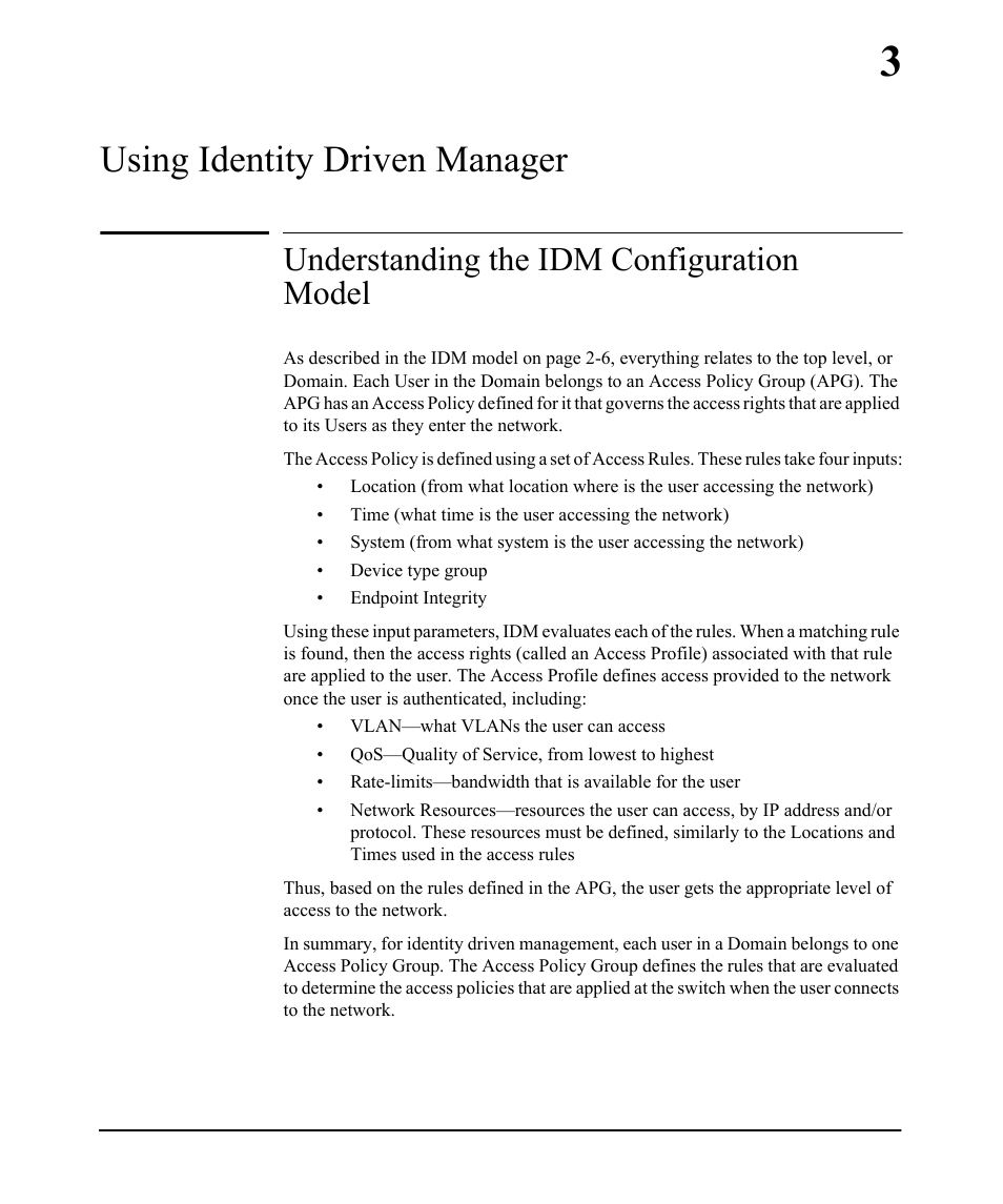 Using identity driven manager, Understanding the idm configuration model, 3 using identity driven manager | HP Identity Driven Manager Software Series User Manual | Page 65 / 230