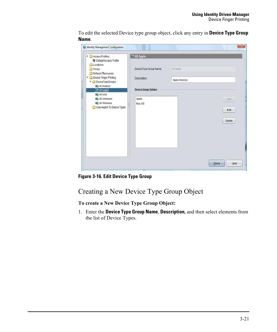 Creating a new device type group object, Creating a new device type group object -21 | HP Identity Driven Manager Software Series User Manual | Page 85 / 230