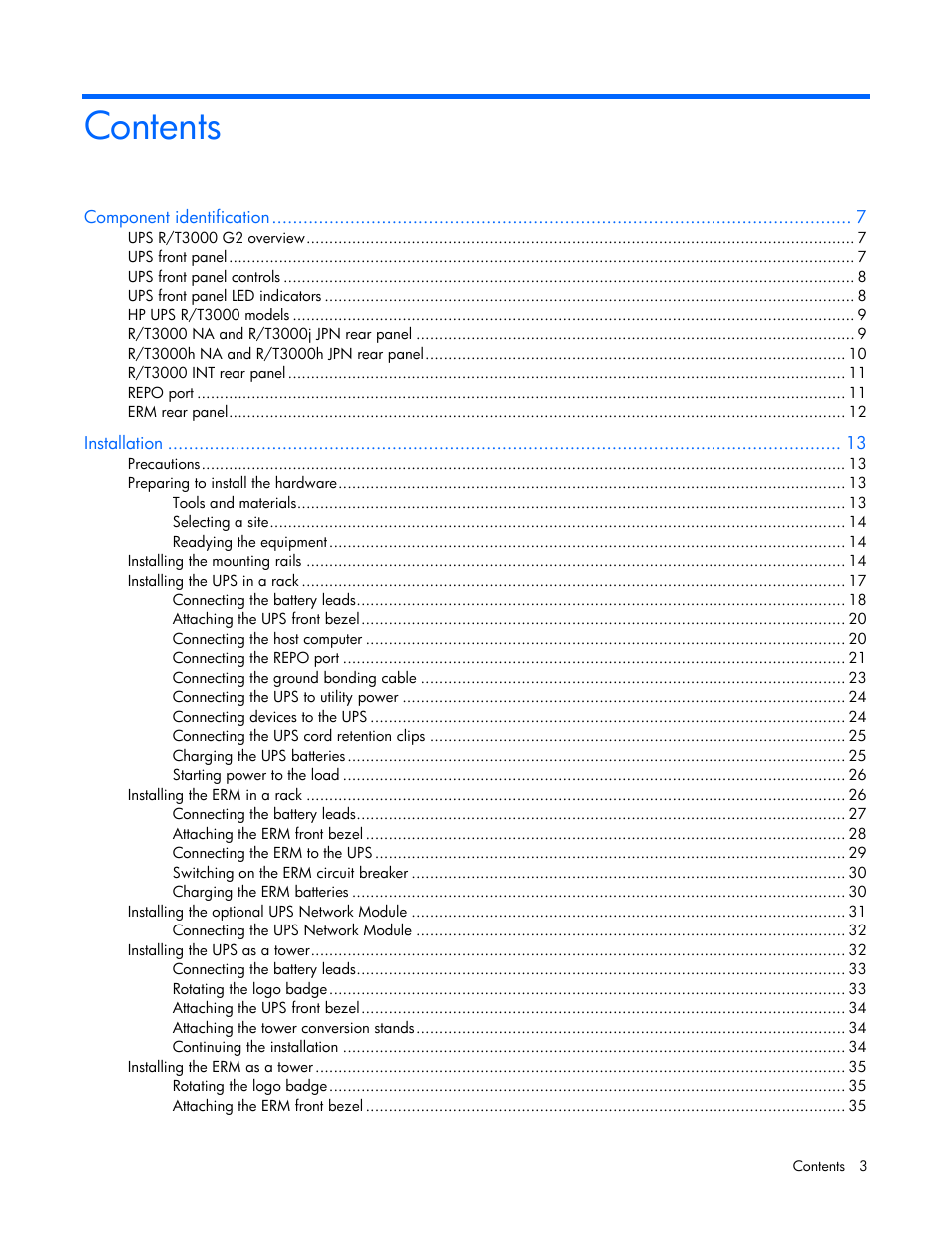 HP Tower Uninterruptible Power System User Manual | Page 3 / 80