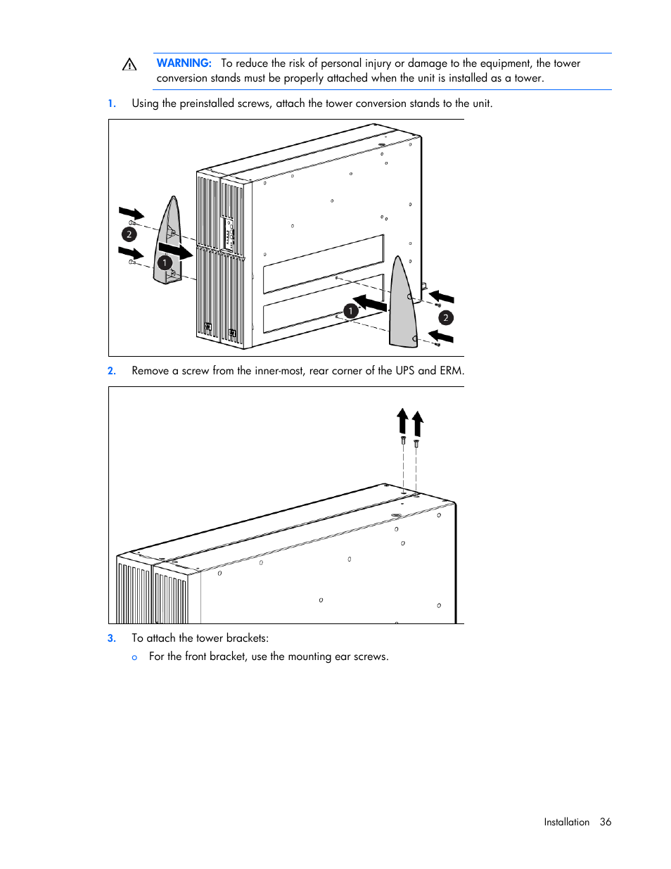 HP Tower Uninterruptible Power System User Manual | Page 36 / 80