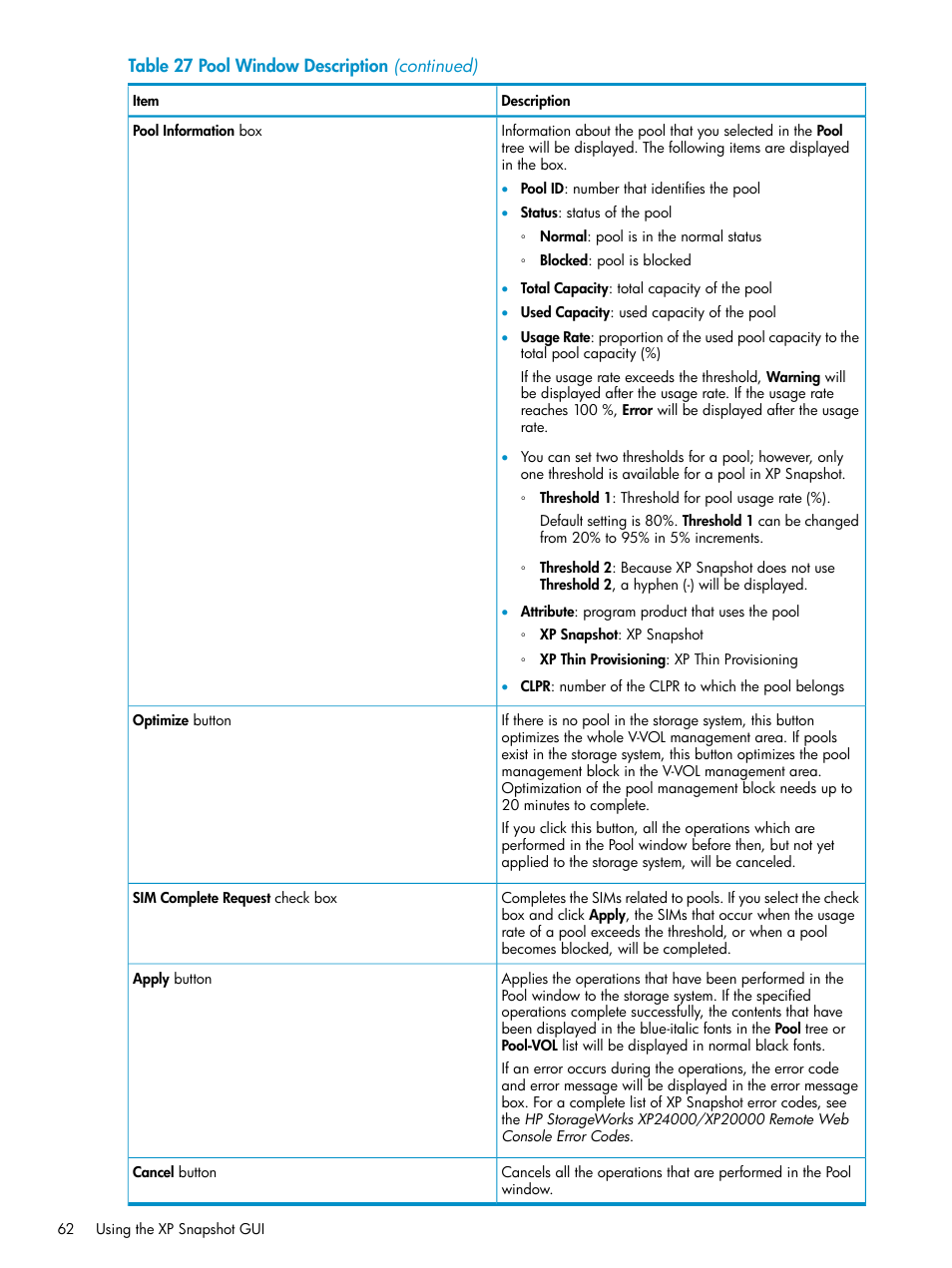 HP StorageWorks XP Remote Web Console Software User Manual | Page 62 / 122