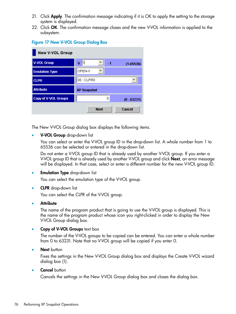 New v-vol group dialog box | HP StorageWorks XP Remote Web Console Software User Manual | Page 76 / 122