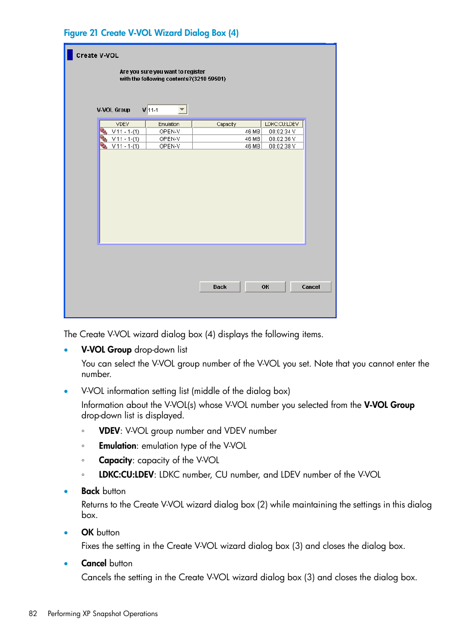 Create v-vol wizard dialog box (4) | HP StorageWorks XP Remote Web Console Software User Manual | Page 82 / 122