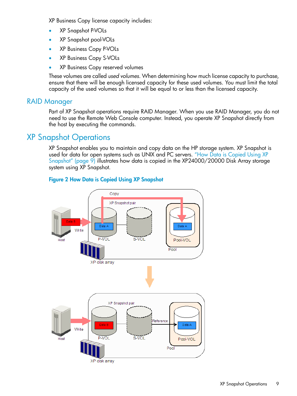 Raid manager, Xp snapshot operations | HP StorageWorks XP Remote Web Console Software User Manual | Page 9 / 122