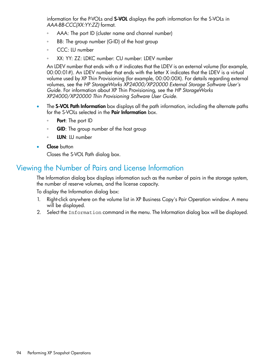 HP StorageWorks XP Remote Web Console Software User Manual | Page 94 / 122