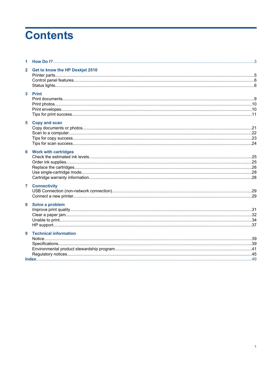 HP Deskjet 2514 All-in-One Printer User Manual | Page 3 / 52