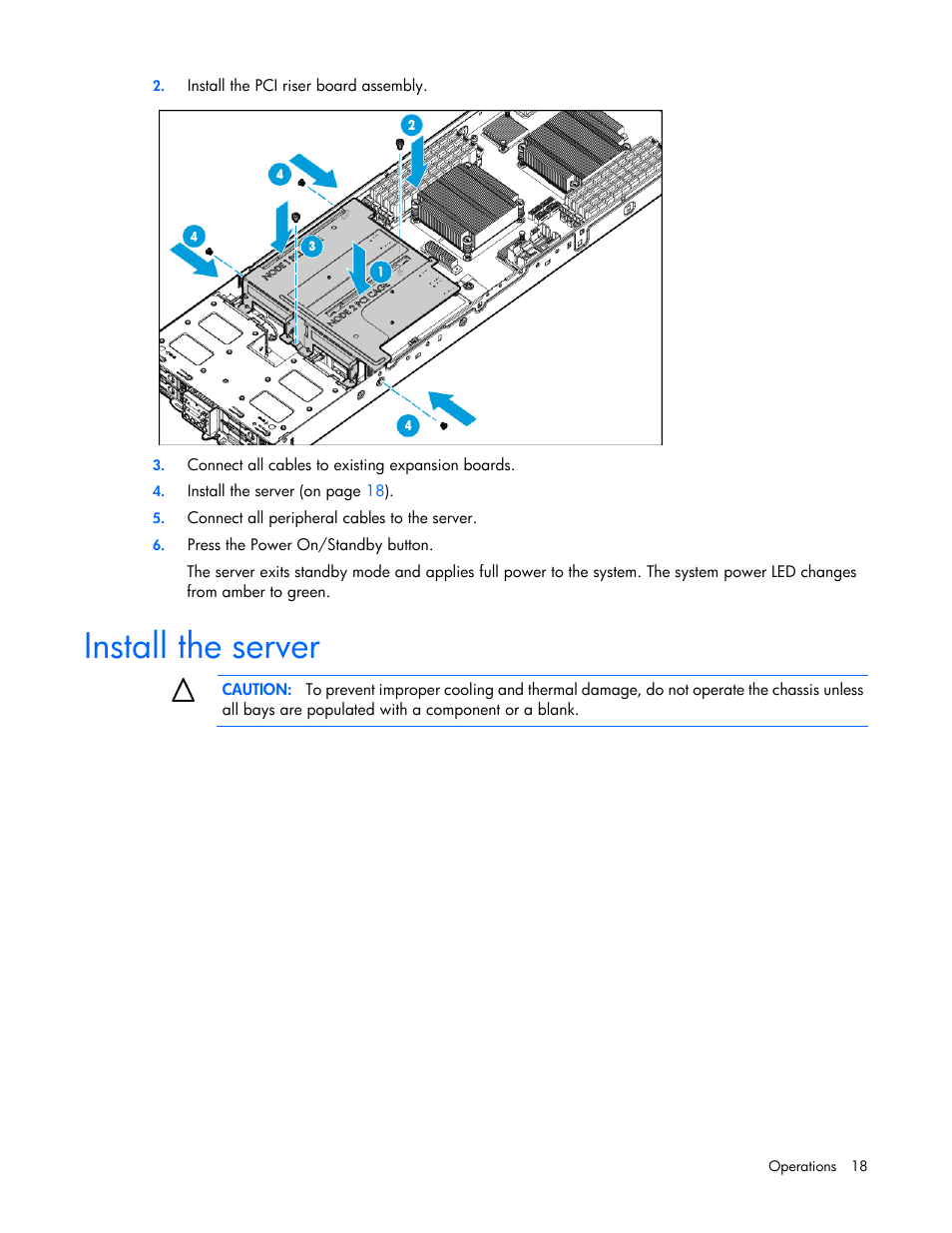 Install the server | HP ProLiant XL220a Gen8 v2-Server User Manual | Page 18 / 74