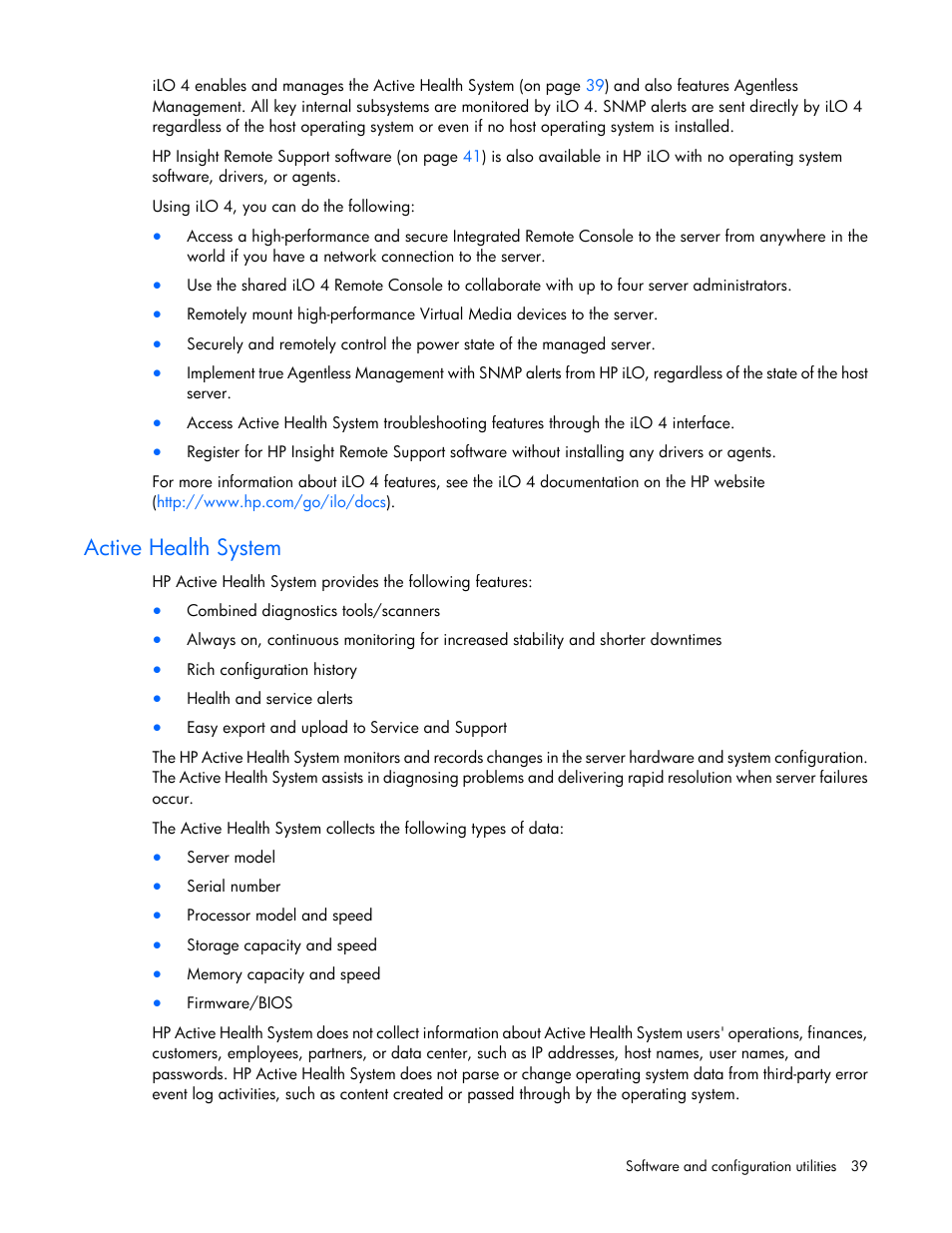 Active health system | HP ProLiant XL220a Gen8 v2-Server User Manual | Page 39 / 74