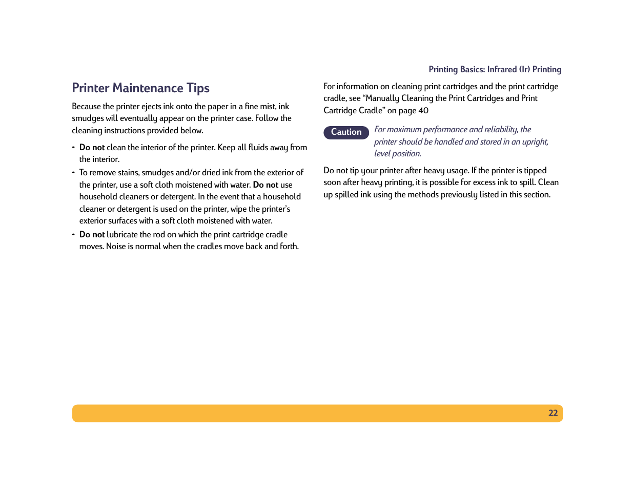 Printer maintenance tips | HP Deskjet 990cxi Printer User Manual | Page 22 / 85