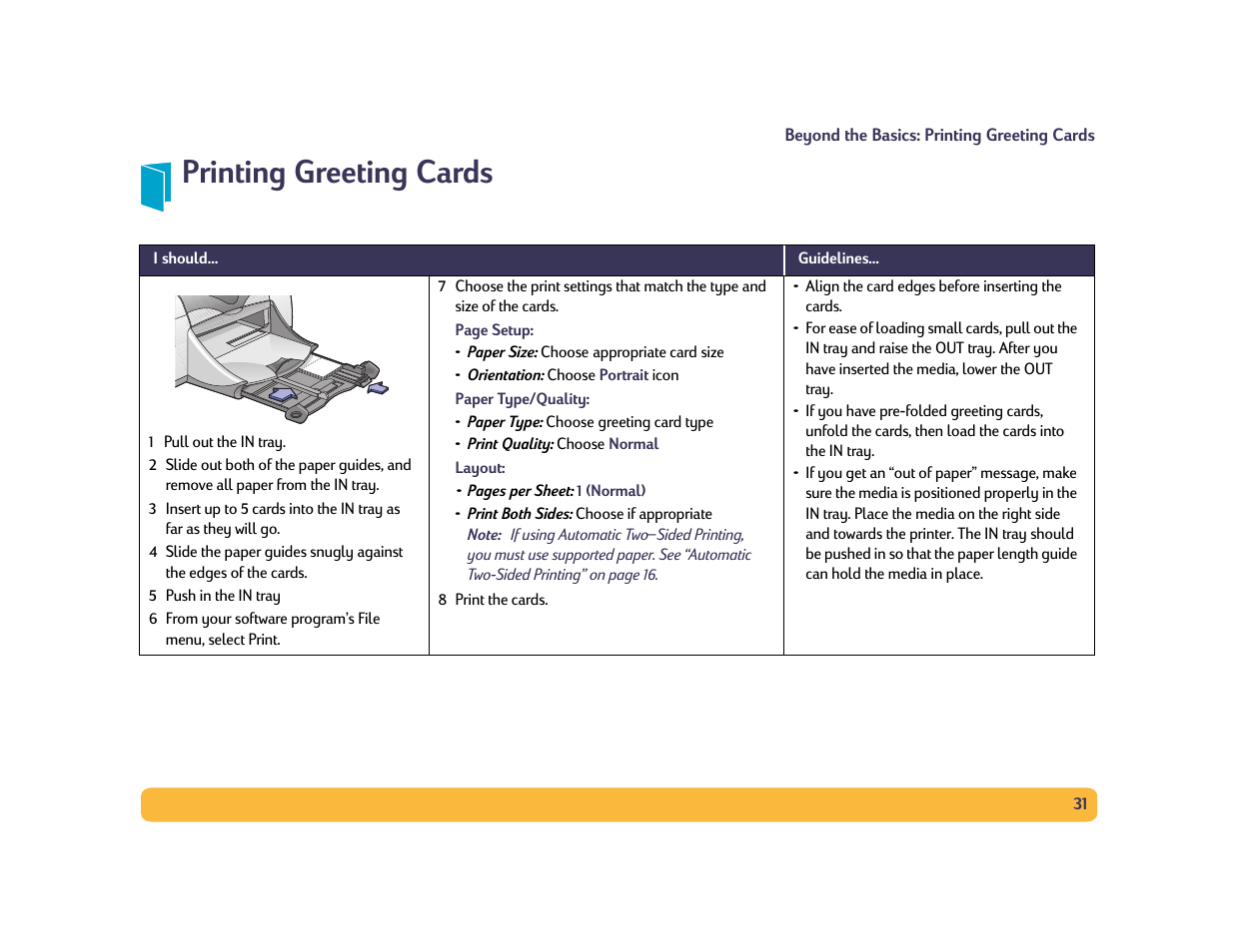 Printing greeting cards | HP Deskjet 990cxi Printer User Manual | Page 31 / 85
