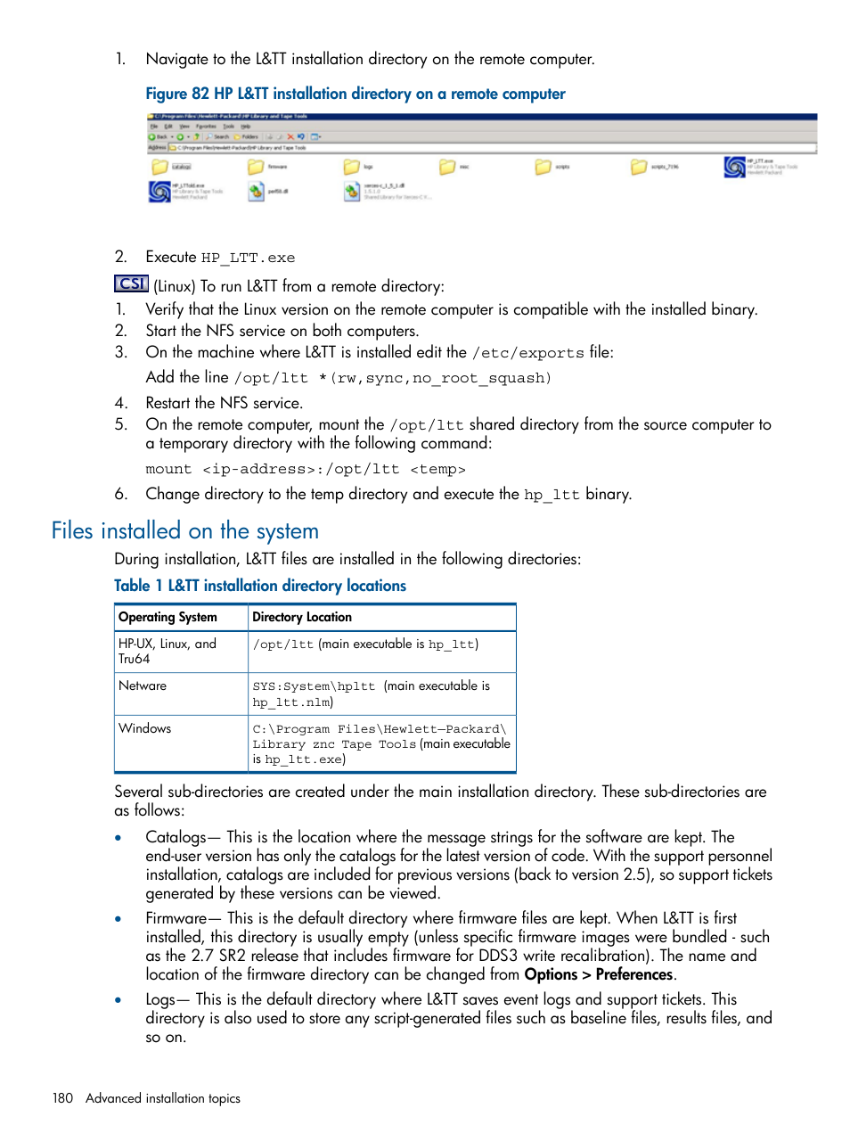 Files installed on the system | HP StoreEver TapeAssure Software User Manual | Page 180 / 213
