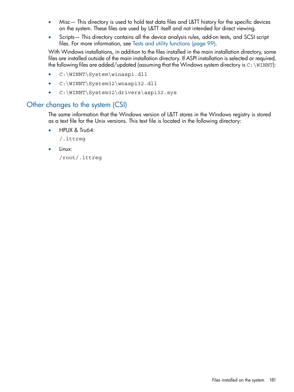 Other changes to the system (csi) | HP StoreEver TapeAssure Software User Manual | Page 181 / 213