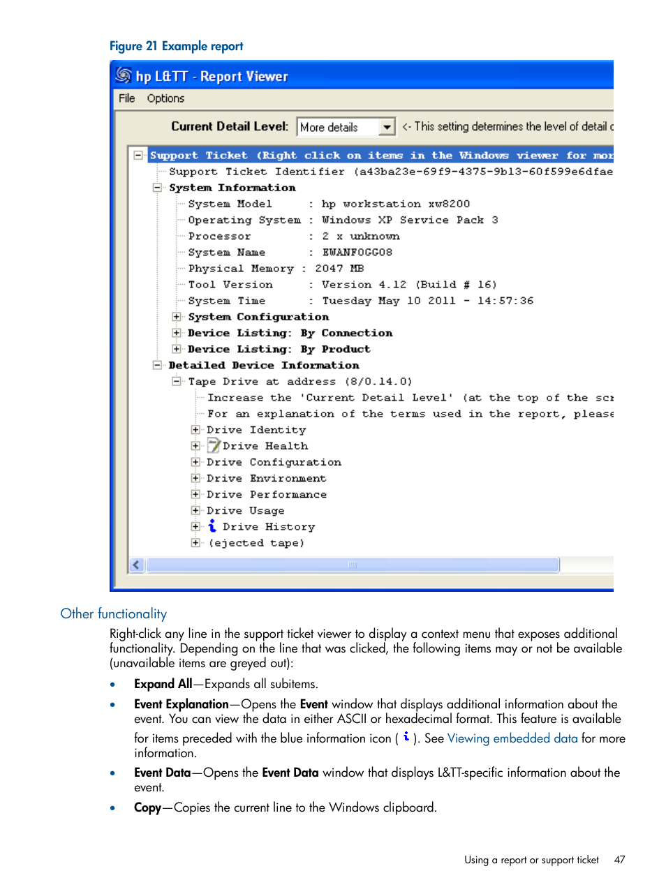 Other functionality | HP StoreEver TapeAssure Software User Manual | Page 47 / 213