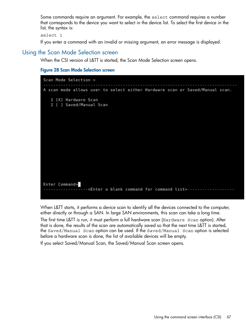 Using the scan mode selection screen | HP StoreEver TapeAssure Software User Manual | Page 67 / 213