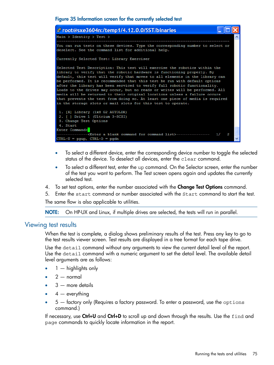 Viewing test results | HP StoreEver TapeAssure Software User Manual | Page 75 / 213