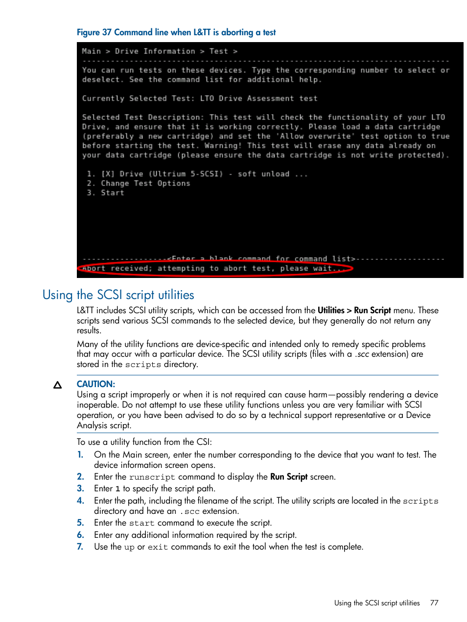 Using the scsi script utilities | HP StoreEver TapeAssure Software User Manual | Page 77 / 213