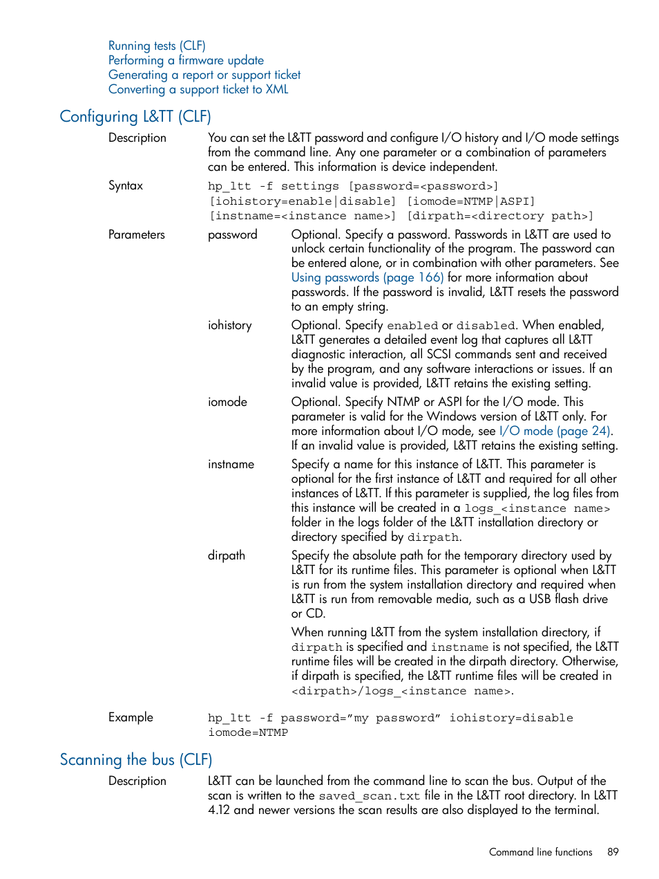 Configuring l&tt (clf), Scanning the bus (clf), Configuring l&tt (clf) scanning the bus (clf) | Configuring l&tt scanning the bus | HP StoreEver TapeAssure Software User Manual | Page 89 / 213