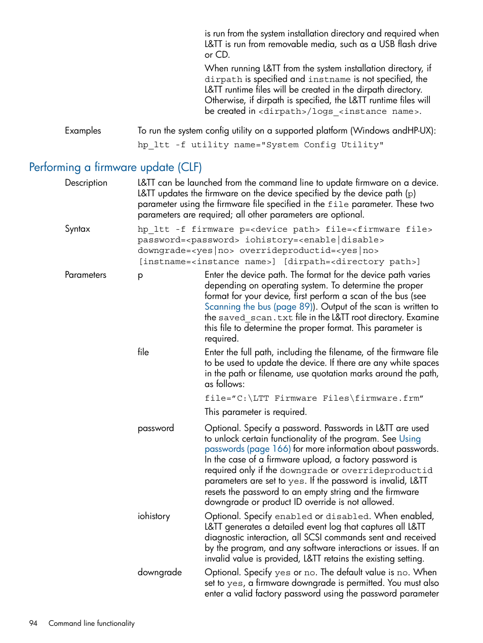 Performing a firmware update (clf), Performing a firmware update | HP StoreEver TapeAssure Software User Manual | Page 94 / 213