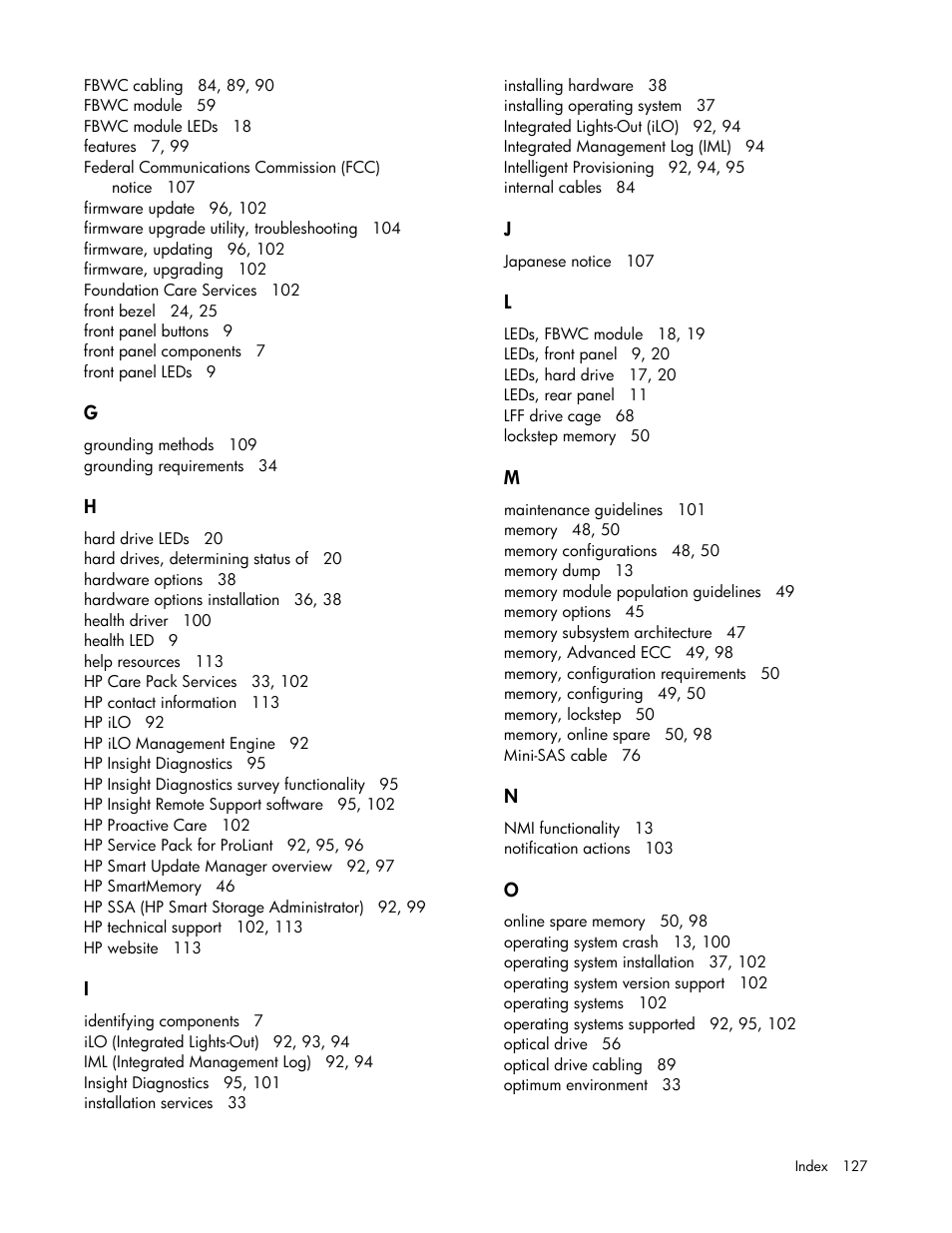 HP ProLiant ML350e Gen8 v2-Server User Manual | Page 127 / 129