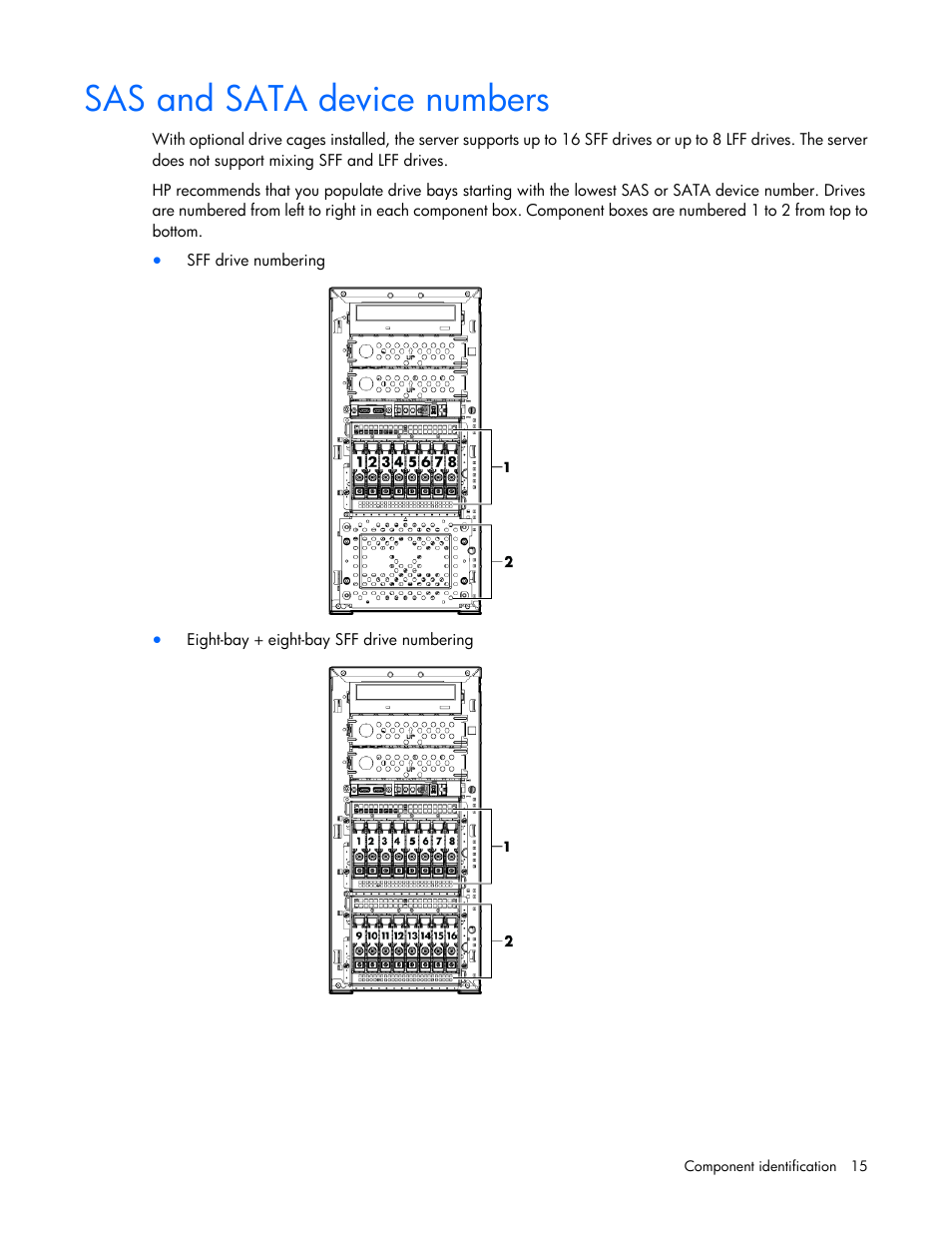 Sas and sata device numbers | HP ProLiant ML350e Gen8 v2-Server User Manual | Page 15 / 129
