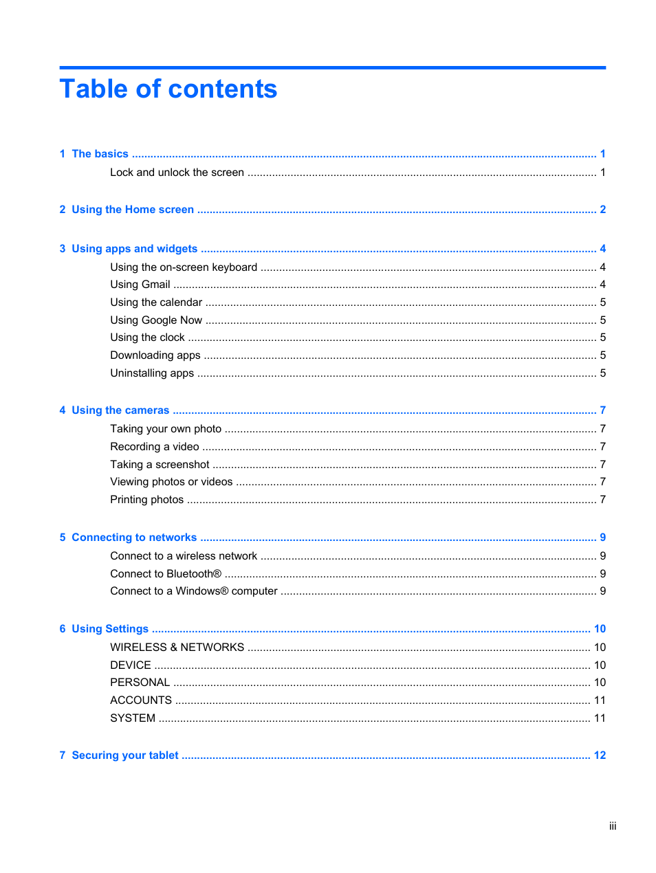 HP 7 1800 Tablet User Manual | Page 3 / 19