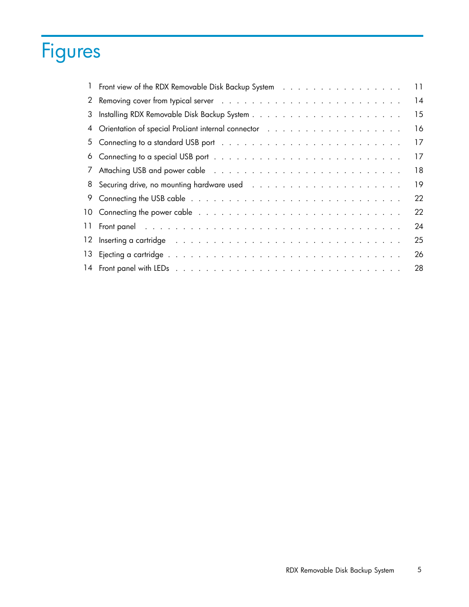 Figures | HP RDX Removable Disk Backup System User Manual | Page 5 / 38