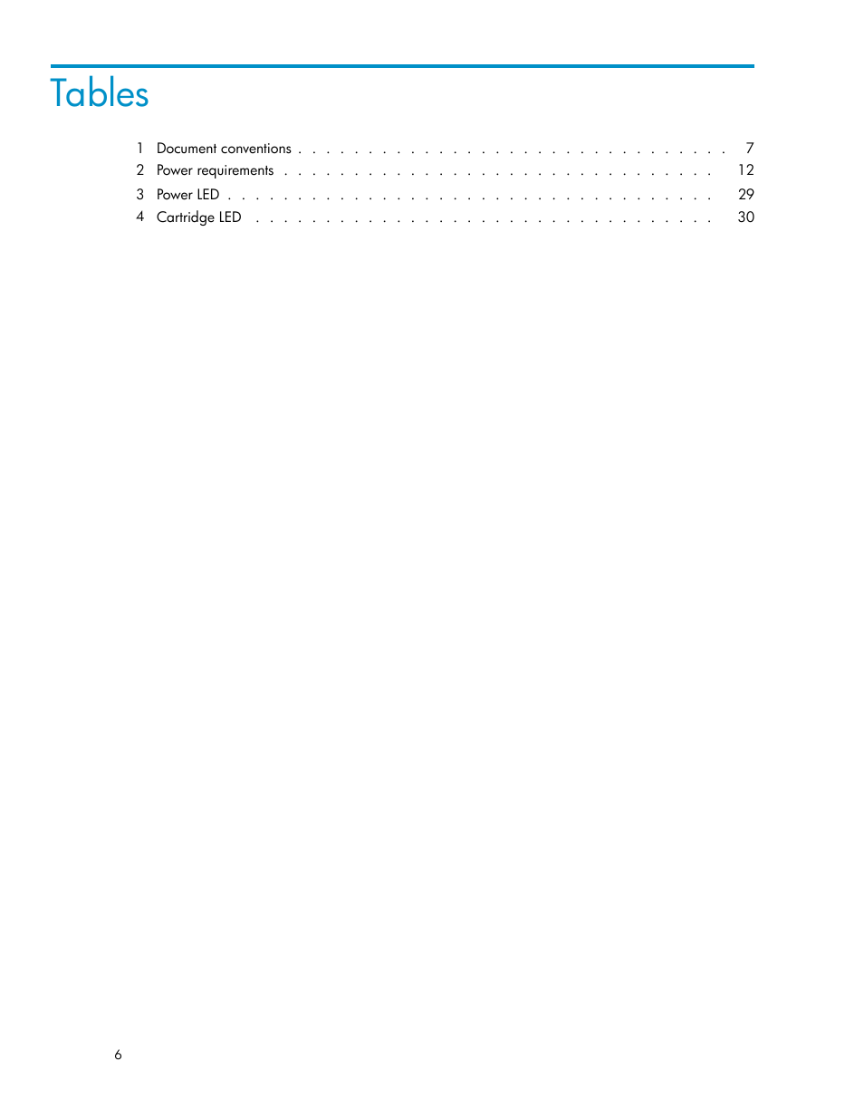 Tables | HP RDX Removable Disk Backup System User Manual | Page 6 / 38