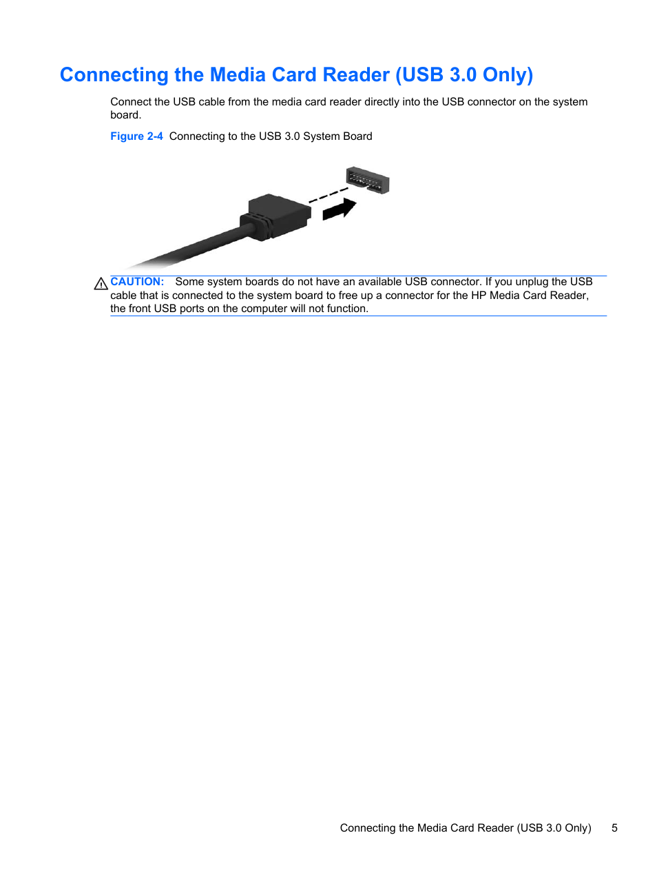 Connecting the media card reader (usb 3.0 only) | HP 14-in-1 USB2.3 3.5 Media Card Reader User Manual | Page 11 / 15